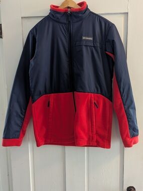 Columbia Navy and Red Kids Two-Tone Puffer Jacket